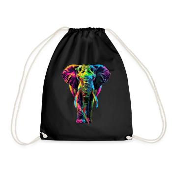 Elefant - Turnbeutel - Schwarz - Vorne