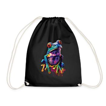 Frosch - Turnbeutel - Schwarz - Vorne