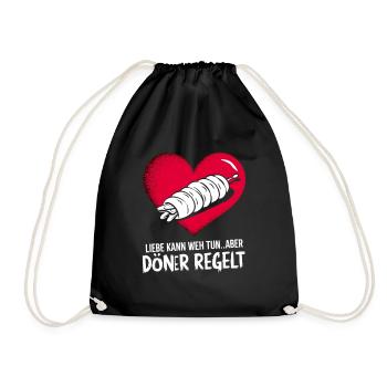 L’amour blesse la séparation Le kebab de la Saint-Valentin régule - Sac de sport léger - noir - Devant