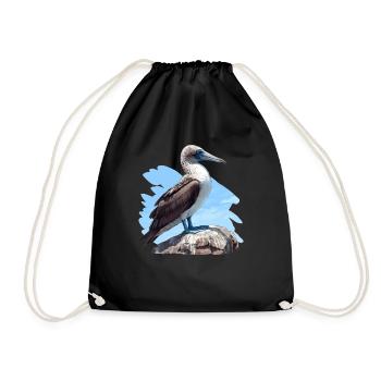 Blue-footed booby - Drawstring Bag - black - Front