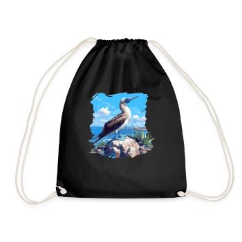 Blue-footed booby - Drawstring Bag - black - Front