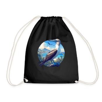 Blue-footed booby - Drawstring Bag - black - Front