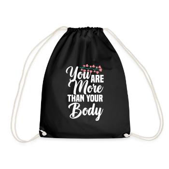 Du Bist Mehr Als Dein Körper: Body Positivity - Turnbeutel - Schwarz - Vorne