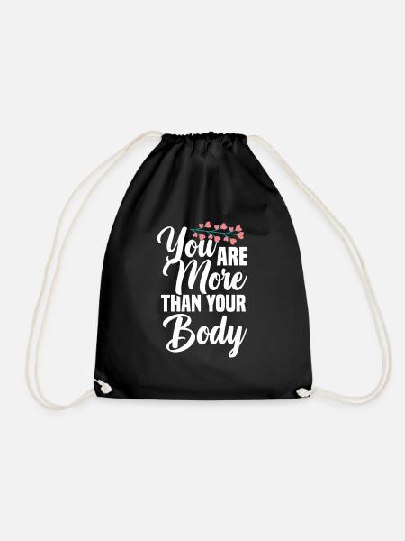 Du Bist Mehr Als Dein Körper: Body Positivity - Turnbeutel - Schwarz