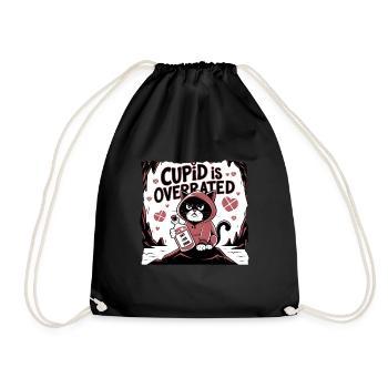 Single Valentine's Day Love Cupid Funny Saying - Drawstring Bag - black - Front