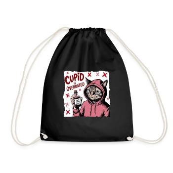 Célibataire Saint-Valentin Amour Cupidon Drôle Dicton - Sac de sport léger - noir - Devant