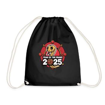 Chinese Year 2025 Year of the Snake - Drawstring Bag - black - Front