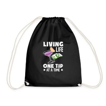Lustiger Barkeeper Spruch Barkeeper Geschenk - Turnbeutel - Schwarz - Vorne