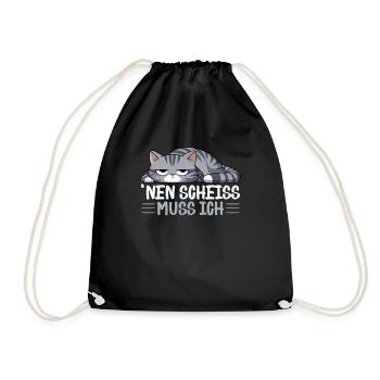 I have to give a shit to cat lovers sarcastically - Drawstring Bag - black - Front