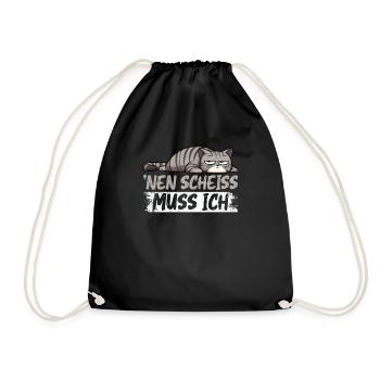 I have to give a shit to cat lovers sarcastically - Drawstring Bag - black - Front