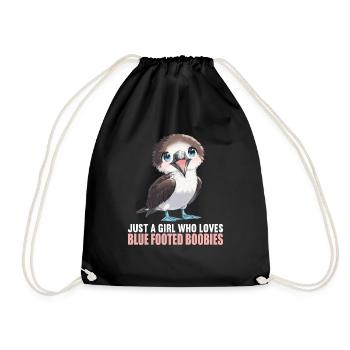 Blue-footed booby - Drawstring Bag - black - Front