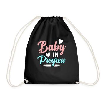 Baby In Progress Schwanger Werdende Mutter - Turnbeutel - Schwarz - Vorne