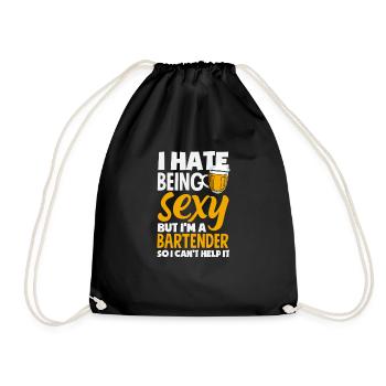 Funny Bartender Saying Bartender Gift - Drawstring Bag - black - Front