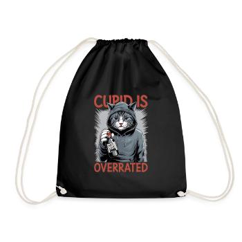 Single Valentine's Day Love Cupid Funny Saying - Drawstring Bag - black - Front