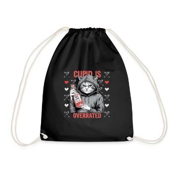 Single Valentine's Day Love Cupid Funny Saying - Drawstring Bag - black - Front
