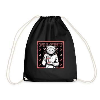 Célibataire Saint-Valentin Amour Cupidon Drôle Dicton - Sac de sport léger - noir - Devant