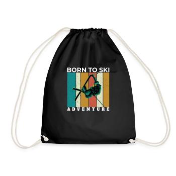Design de ski rétro Design de ski rétro - Sac de sport léger - noir - Devant