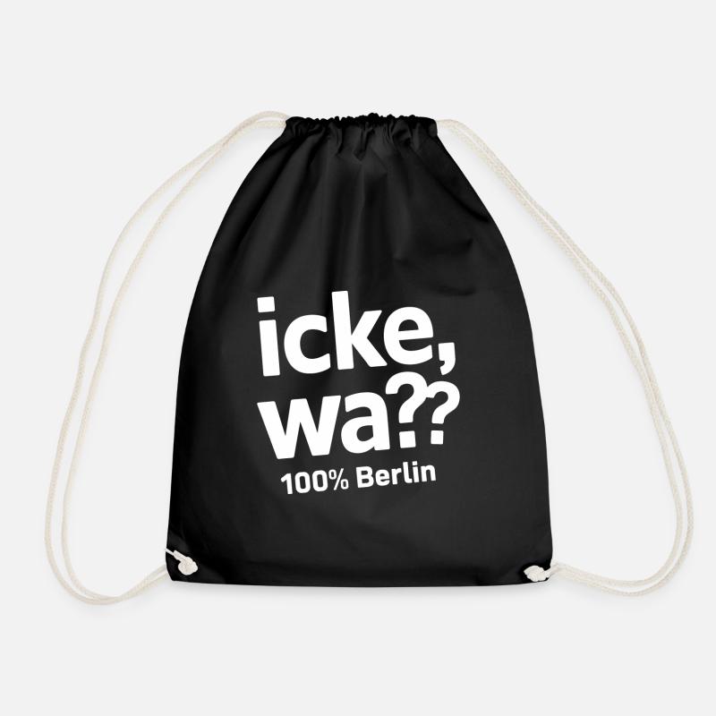 ICKE, WA?! 100% Berlin - Turnbeutel - Schwarz