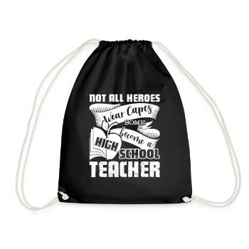 High School Teacher Hero - Drawstring Bag - black - Front