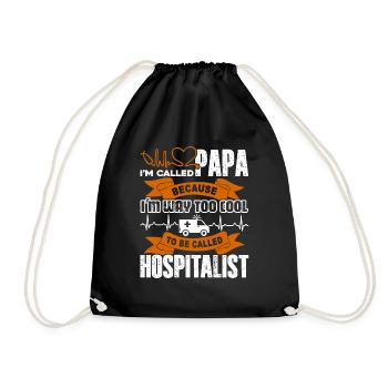 Hospitalist Papa I'm The Way Too Cool To Be Called - Drawstring Bag - black - Front