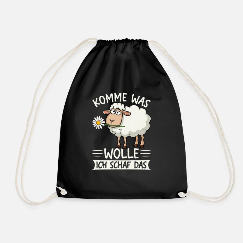 Komme Was Wolle Ich Schaf Das Motivierender - Turnbeutel - Schwarz