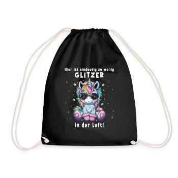 Süßes Einhorn, Bunte Einhörner - Turnbeutel - Schwarz - Vorne