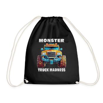 CAR MONSTER TRUCK MADNESS - Drawstring Bag - black - Front