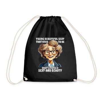 WOMAN WHAT'S STAYED IS SEXY AND BEAUTY - Drawstring Bag - black - Front