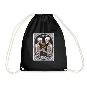PLAYING CARD HAPPY BIRTHDAY - Drawstring Bag - black - Front