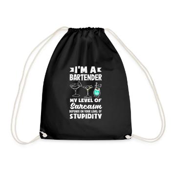 Lustiger Barkeeper Spruch Barkeeper Geschenk - Turnbeutel - Schwarz - Vorne