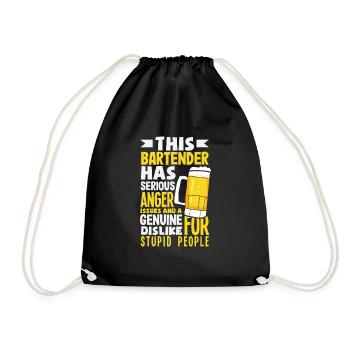 Lustiger Barkeeper Spruch Barkeeper Geschenk - Turnbeutel - Schwarz - Vorne