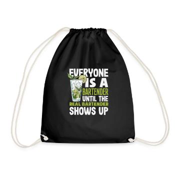 Lustiger Barkeeper Spruch Barkeeper Geschenk - Turnbeutel - Schwarz - Vorne