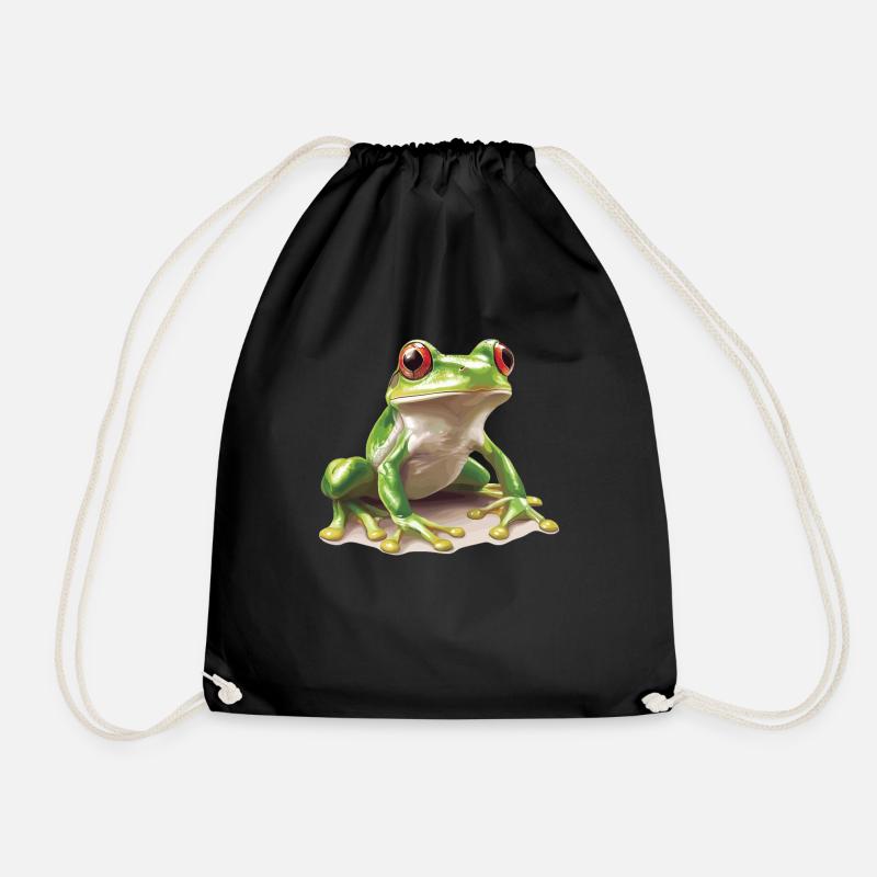 Frosch Frösche - Turnbeutel - Schwarz