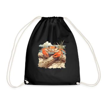 Crab Crab - Drawstring Bag - black - Front