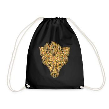 Hyena Geometric - Drawstring Bag - black - Front