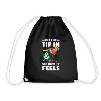 Lustiger Barkeeper Spruch Barkeeper Geschenk - Turnbeutel - Schwarz - Vorne