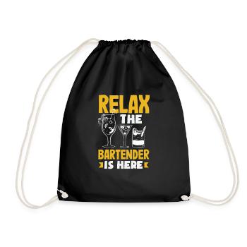 Funny Bartender Saying Bartender Gift - Drawstring Bag - black - Front
