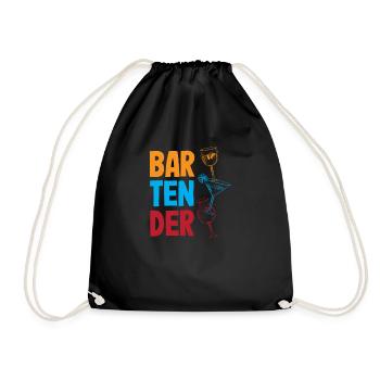 Lustiger Barkeeper Spruch Barkeeper Geschenk - Turnbeutel - Schwarz - Vorne
