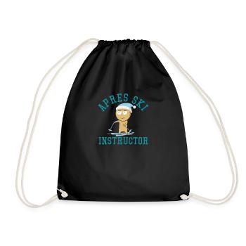 Lustiges Skifahren Design Funny Skiing Design - Turnbeutel - Schwarz - Vorne