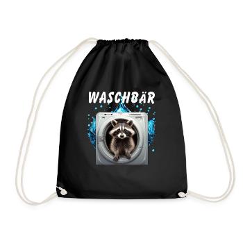 WASCHBÄR - Turnbeutel - Schwarz - Vorne