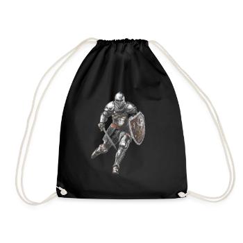 KNIGHT ARMOR SWORD - Drawstring Bag - black - Front