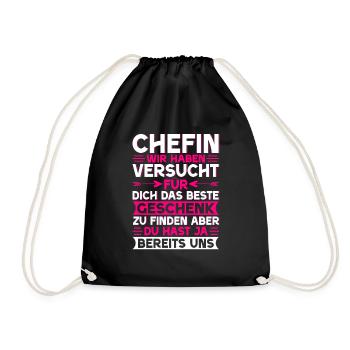 Stolzer Chefin Von Tollen Mitarbeitern Kollege - Turnbeutel - Schwarz - Vorne