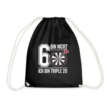 ICH BIN NICHT 60 ICH BIN TRIPLE 20 - Turnbeutel - Schwarz - Vorne