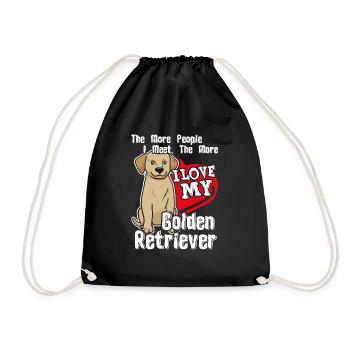 I Love My Golden Retriever - Drawstring Bag - black - Front
