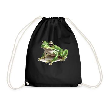 Frosch Frösche - Turnbeutel - Schwarz - Vorne