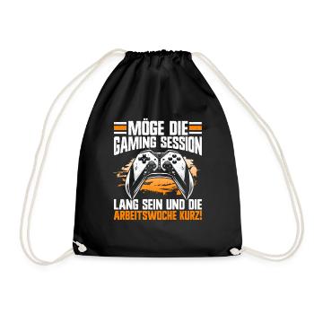 Gaming Gamer Gamer Video Player Console PC Gaming - Drawstring Bag - black - Front