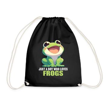 Frosch Frösche - Turnbeutel - Schwarz - Vorne