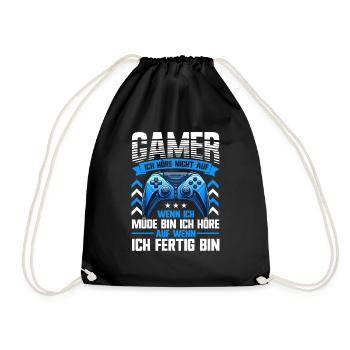Gaming Gamer Gamer Video Player Console PC Gaming - Drawstring Bag - black - Front