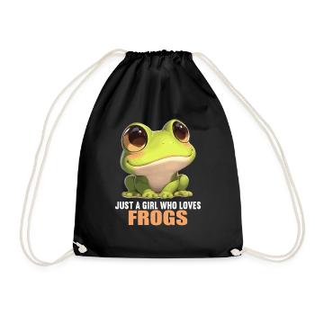 Frosch Frösche - Turnbeutel - Schwarz - Vorne