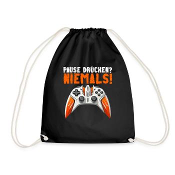 Gaming Gamer Gamer Video Player Console PC Gaming - Drawstring Bag - black - Front